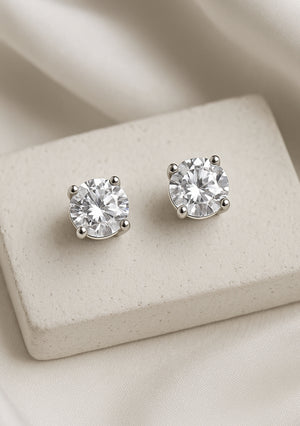 
                  
                    Load image into Gallery viewer, JACINTA CRYSTAL STUD EARRINGS SILVER
                  
                