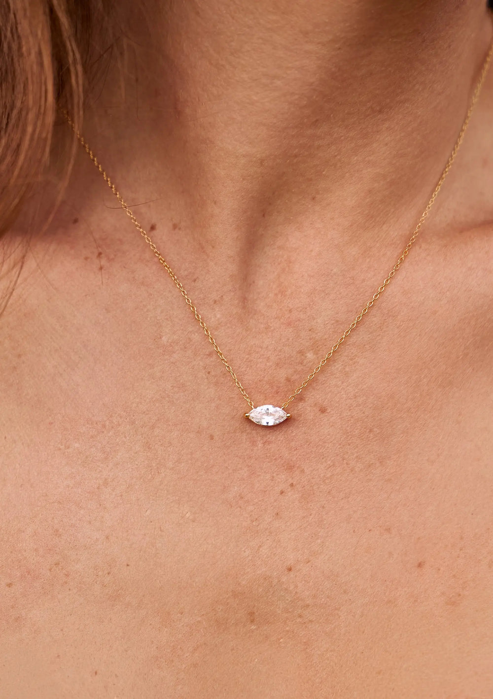 JUNIPER CRYSTAL BRIDAL NECKLACE 18K GOLD Lolaknightofficial