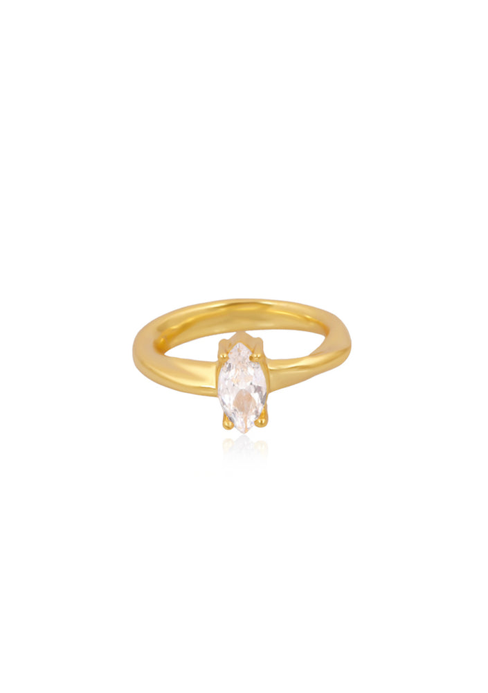 
                  
                    Load image into Gallery viewer, LENA CUBIC ZIRCONIA RING 18CT GOLD
                  
                