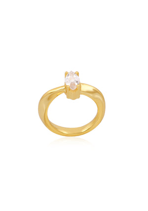 
                  
                    Load image into Gallery viewer, LENA CUBIC ZIRCONIA RING 18CT GOLD
                  
                