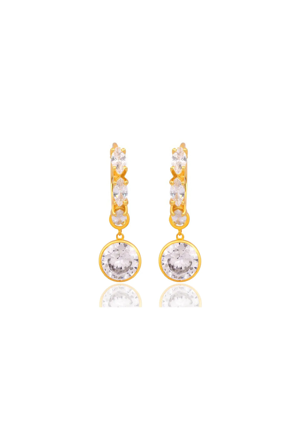 LILAH CUBIC ZIRCONIA HUGGIE 18K GOLD Lolaknightofficial