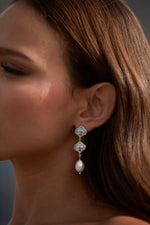 silver bridal earrings