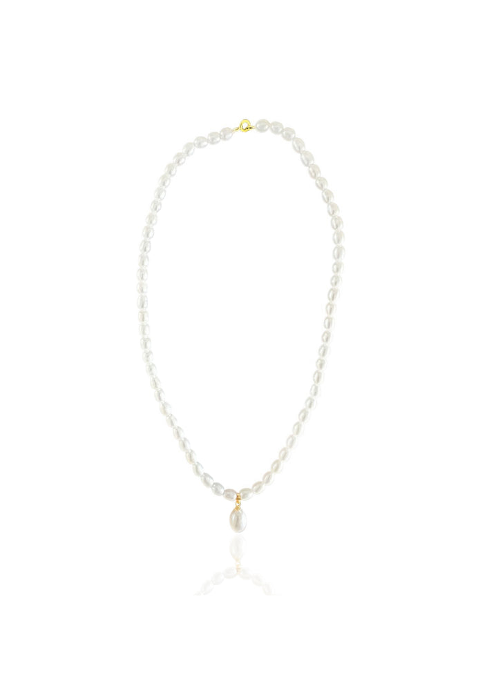 Luca Gold Freshwater Pearl Bridal Necklace - LOLAKNIGHT