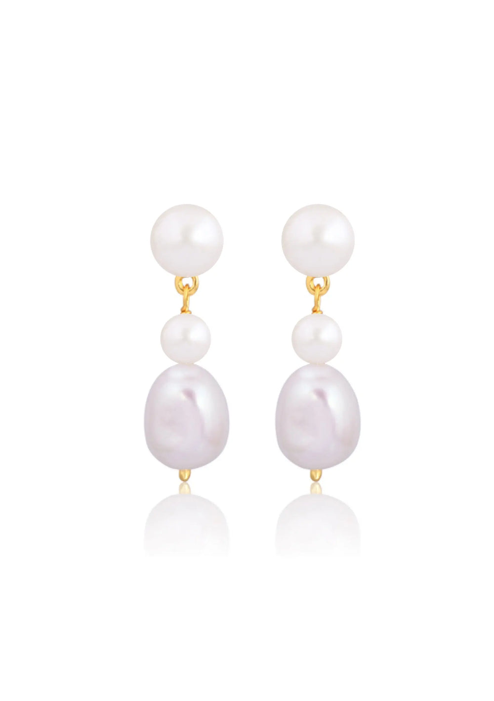 LUCIA PEARL DROP EARRINGS 18K GOLD Lolaknightofficial