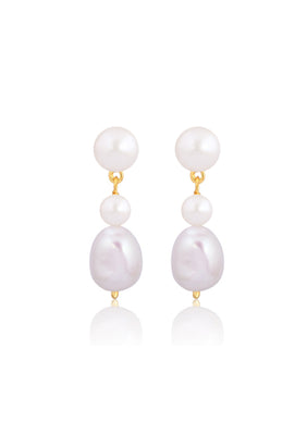 LUCIA PEARL DROP EARRINGS 18K GOLD