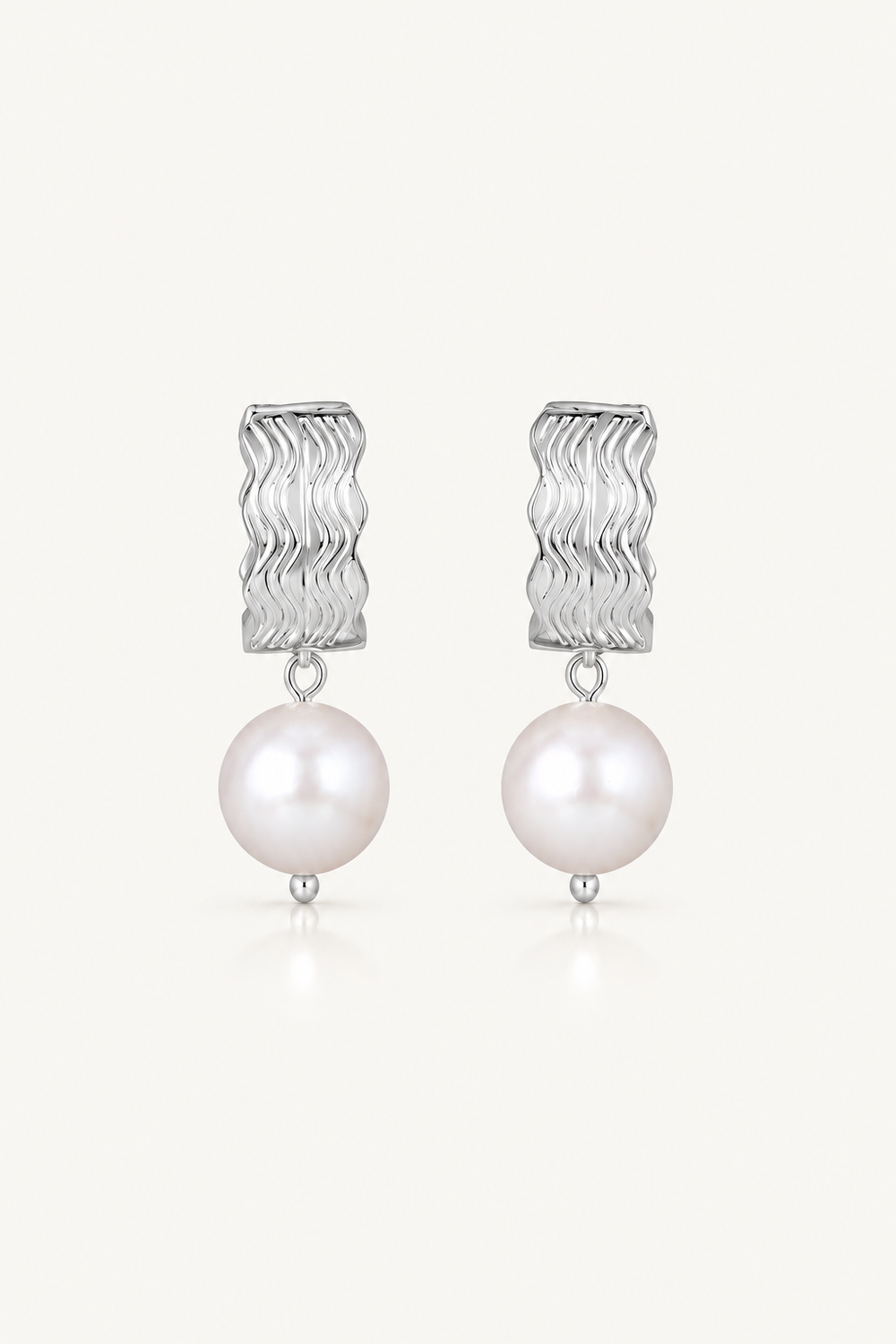 Stunning silver and pearl bridal hoops for the modern bride to be