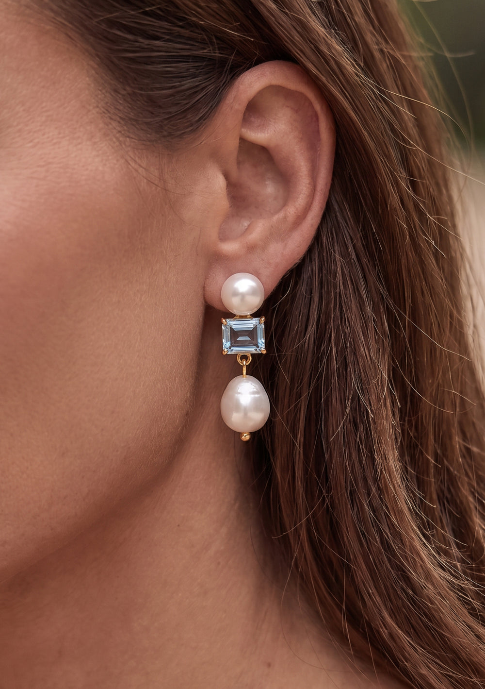 MARGOT WEDDING EARRINGS BLUE 18K GOLD