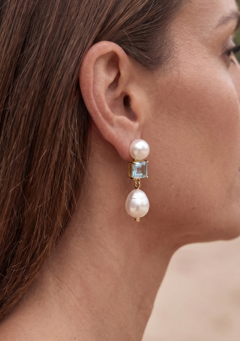 MARGOT WEDDING EARRINGS BLUE 18K GOLD
