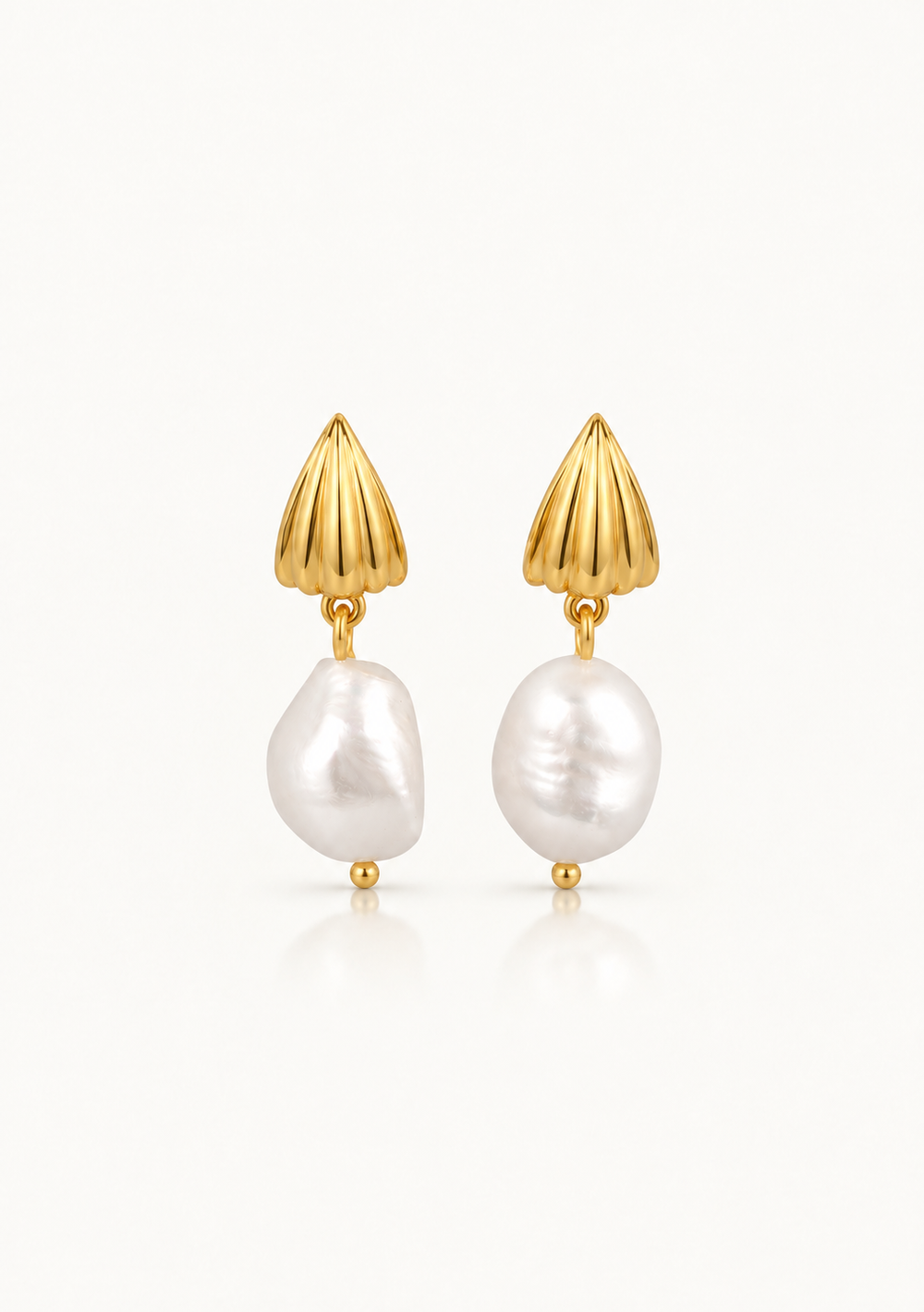 Marinda freshwater pearl bridal earrings in 18K gold plating by Lola Knight