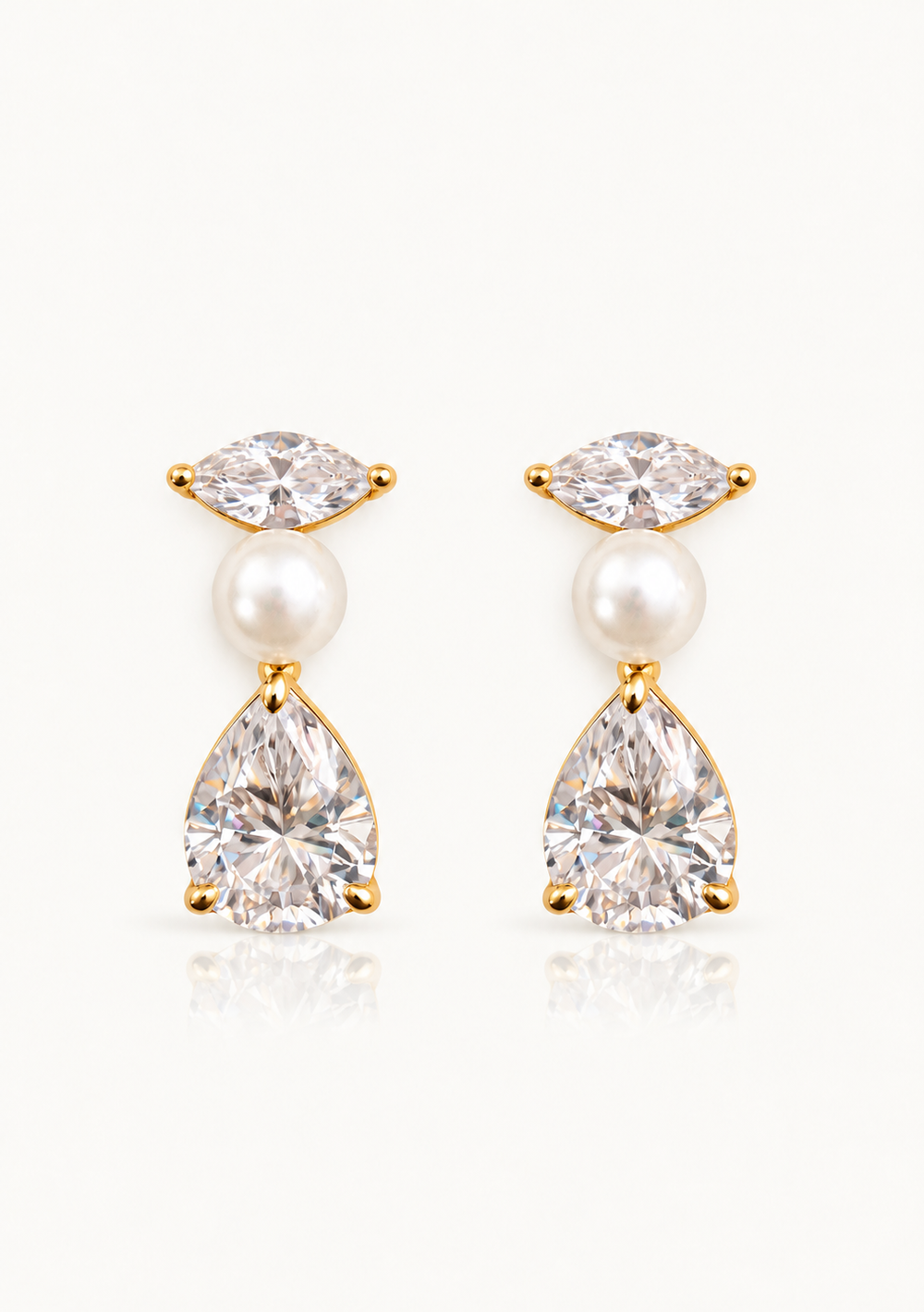 modern silver and pearl bridal earrings for the modern bride