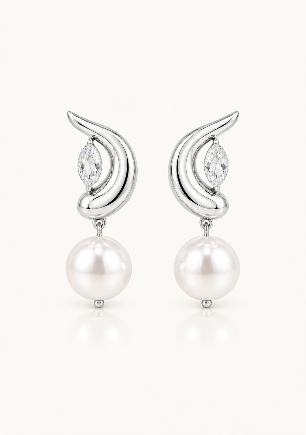 Statement silver wedding earrings for the modern bride