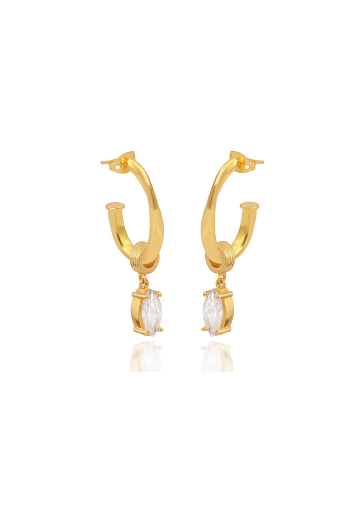 Elegant 18ct Gold Indigo Hoop Earrings - LOLAKNIGHT