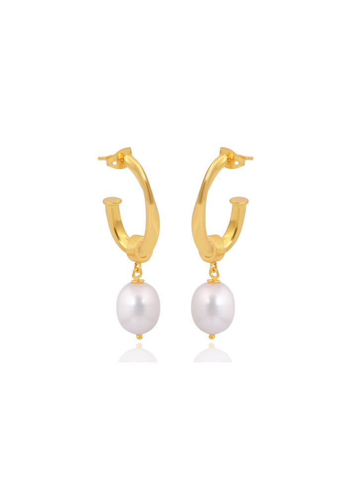 Indigo 18ct Gold Hoop Earrings - Pearl Charm Australia