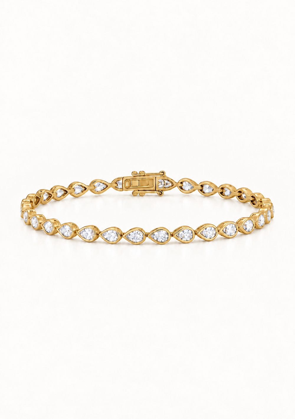 Modern bridal crystal and gold tennis bracelet for the modern bride to be 