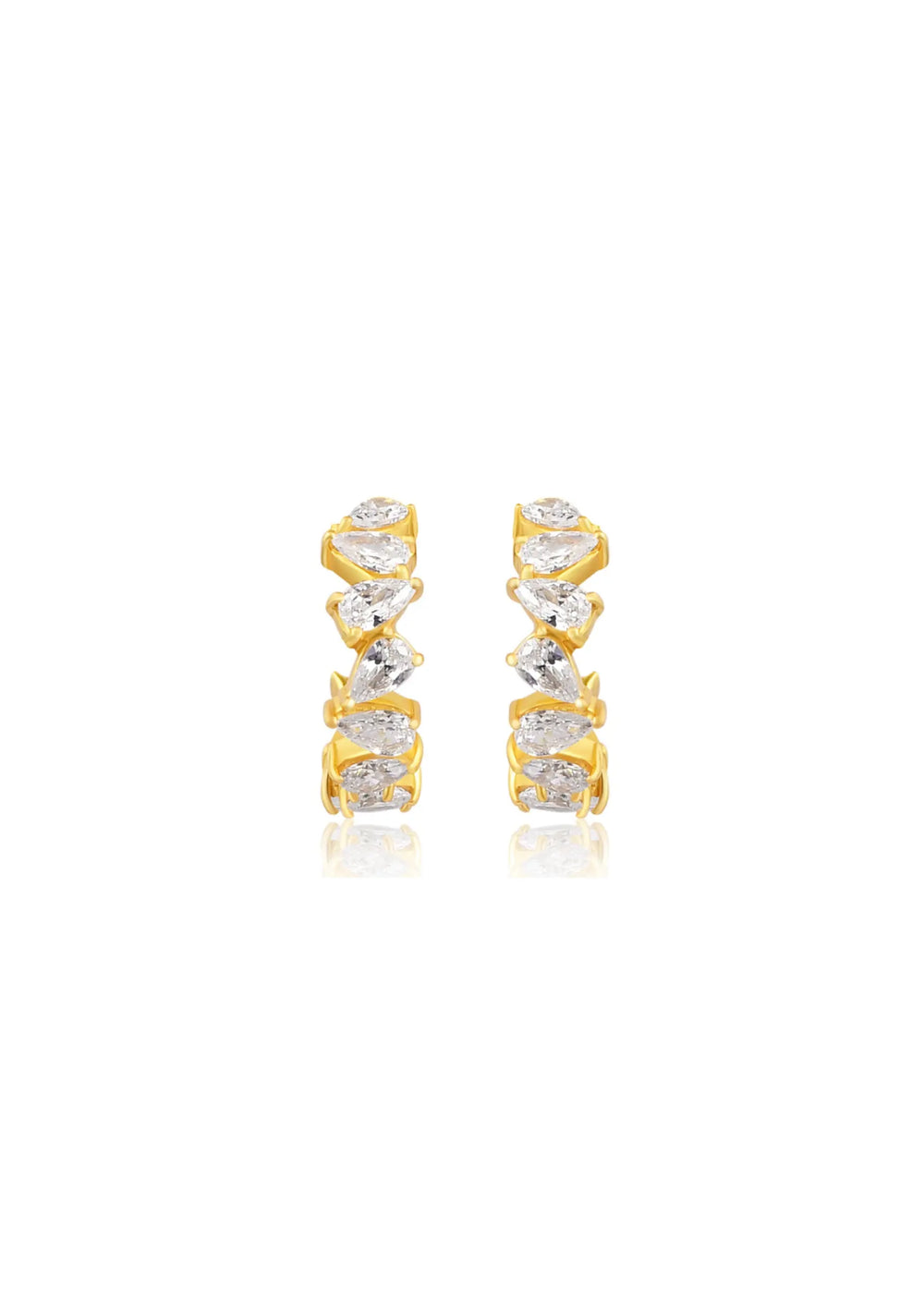OLIVIA CRYSTAL HOOP EARRINGS 18K GOLD Lolaknightofficial