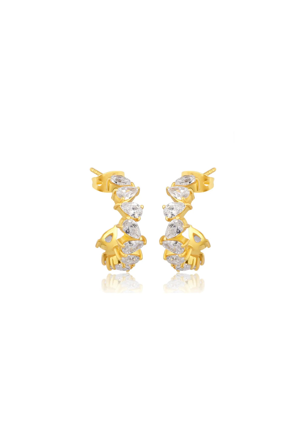 OLIVIA CRYSTAL HOOP EARRINGS 18K GOLD Lolaknightofficial