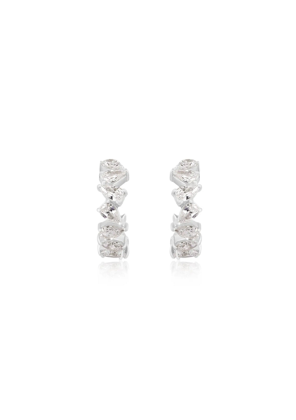 OLIVIA CRYSTAL HOOP EARRINGS SILVER Lolaknightofficial