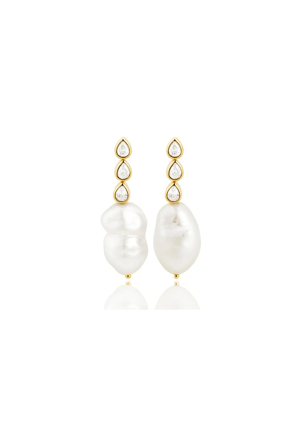 PARKER CRYSTAL & PEARL BRIDAL EARRINGS GOLD Lolaknightofficial