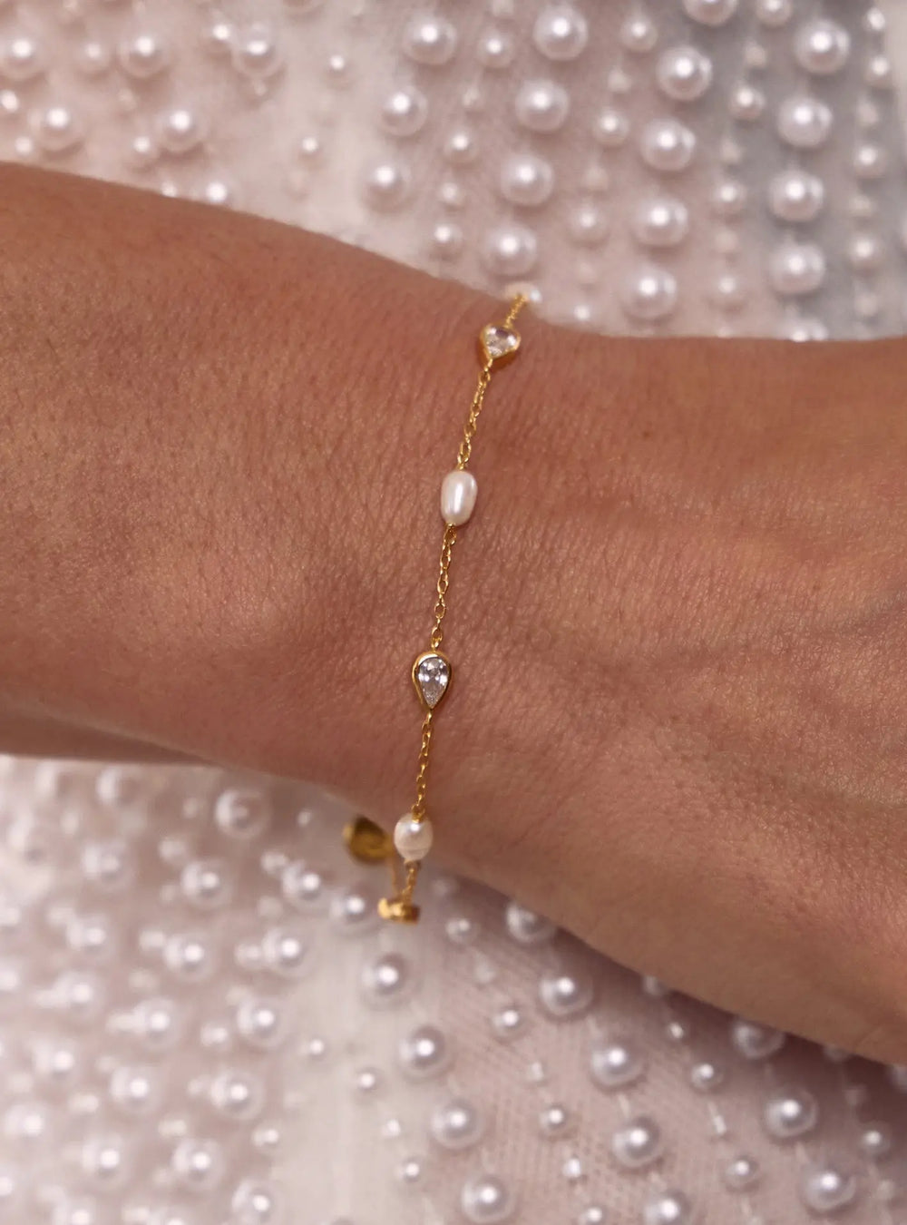 Indie crystal bridal bracelet designed for weddings, bridal receptions and elegant bridal styling