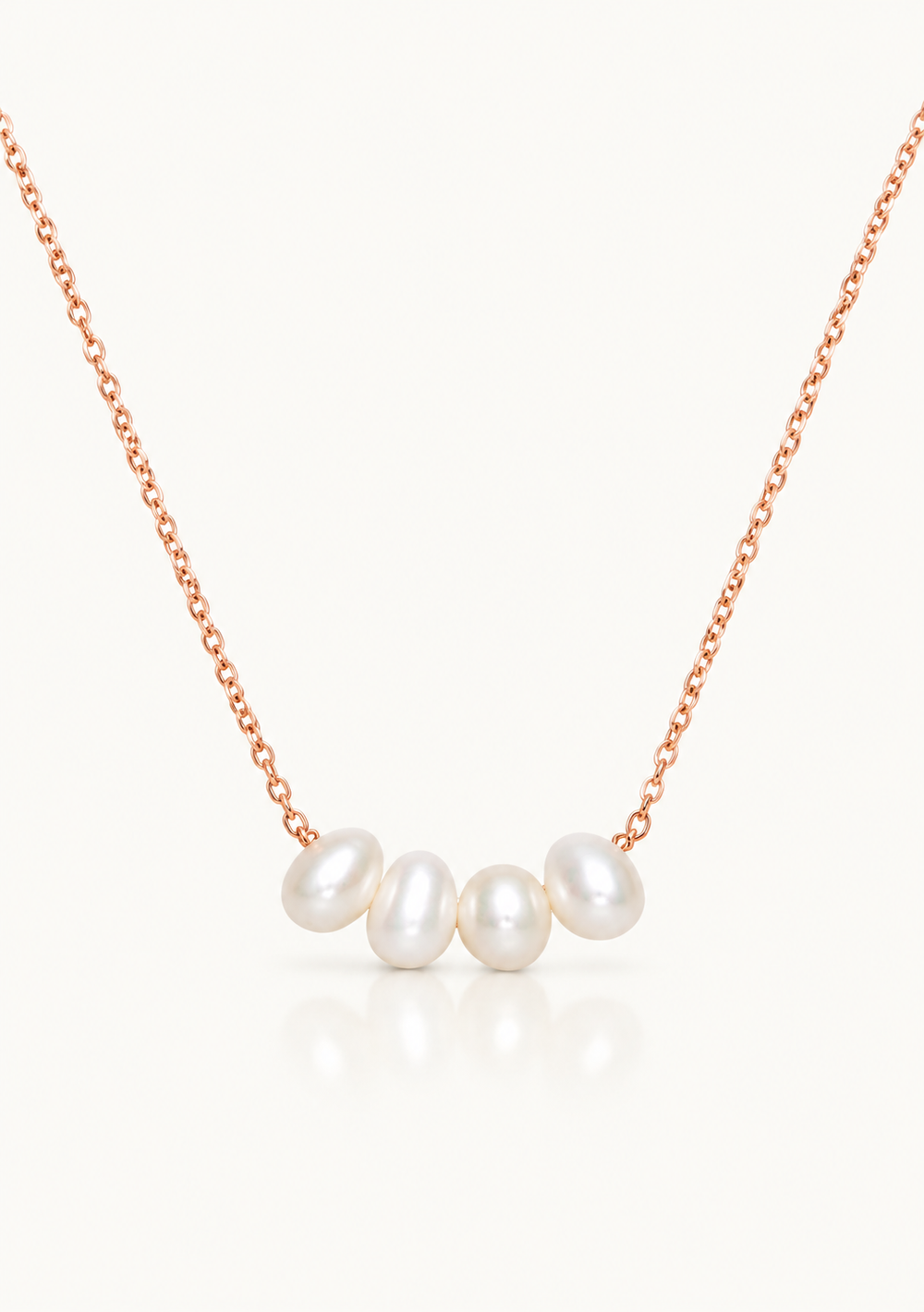 Classic rose gold pearl bridal necklace, for the romantic bride.