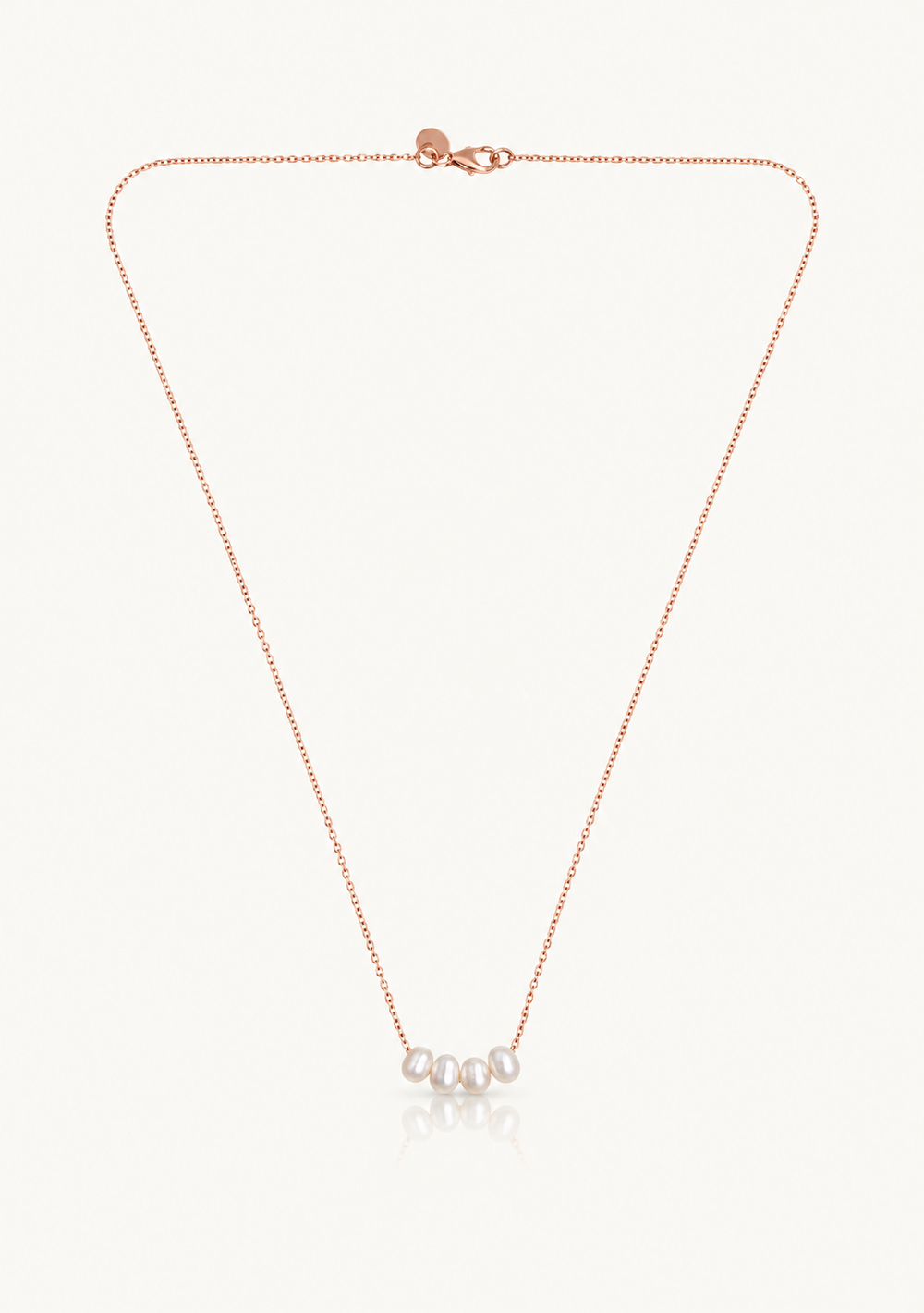 Classic rose gold pearl bridal necklace, for the romantic bride.
