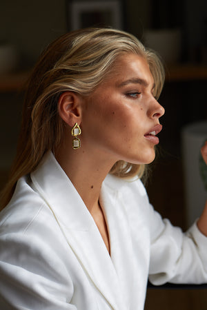 
                  
                    Load image into Gallery viewer, Elegant 18CT Gold TRISTA Bridal Earrings Australia
                  
                