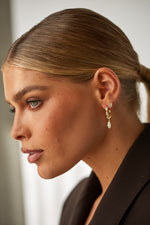 Elegant 18ct Gold Eve Cubic Zirconia Earrings | Jewellery