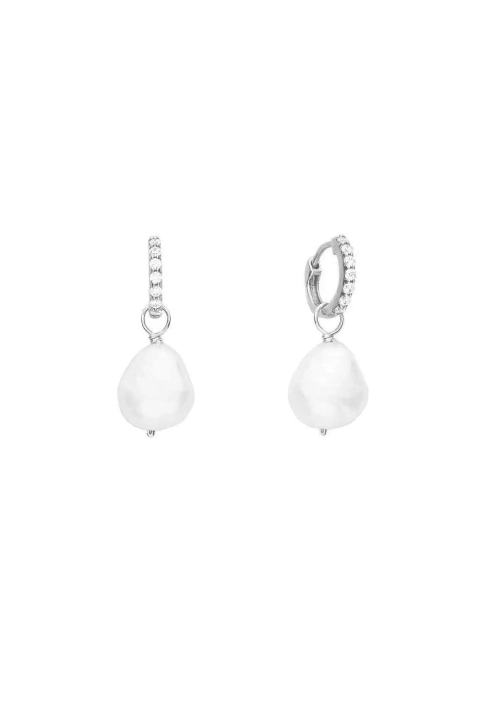 RAMONA PEARL DROP BRIDAL EARRINGS SILVER Lolaknightofficial