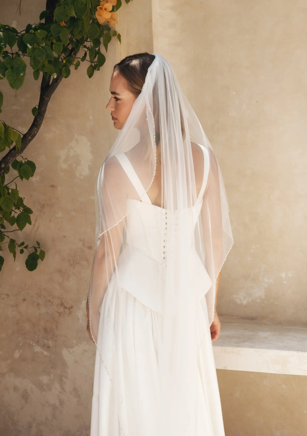 RIVER IVORY BEADED WEDDING VEIL Lolaknightofficial