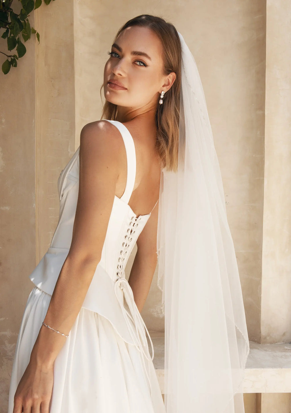 RIVER IVORY BEADED WEDDING VEIL Lolaknightofficial