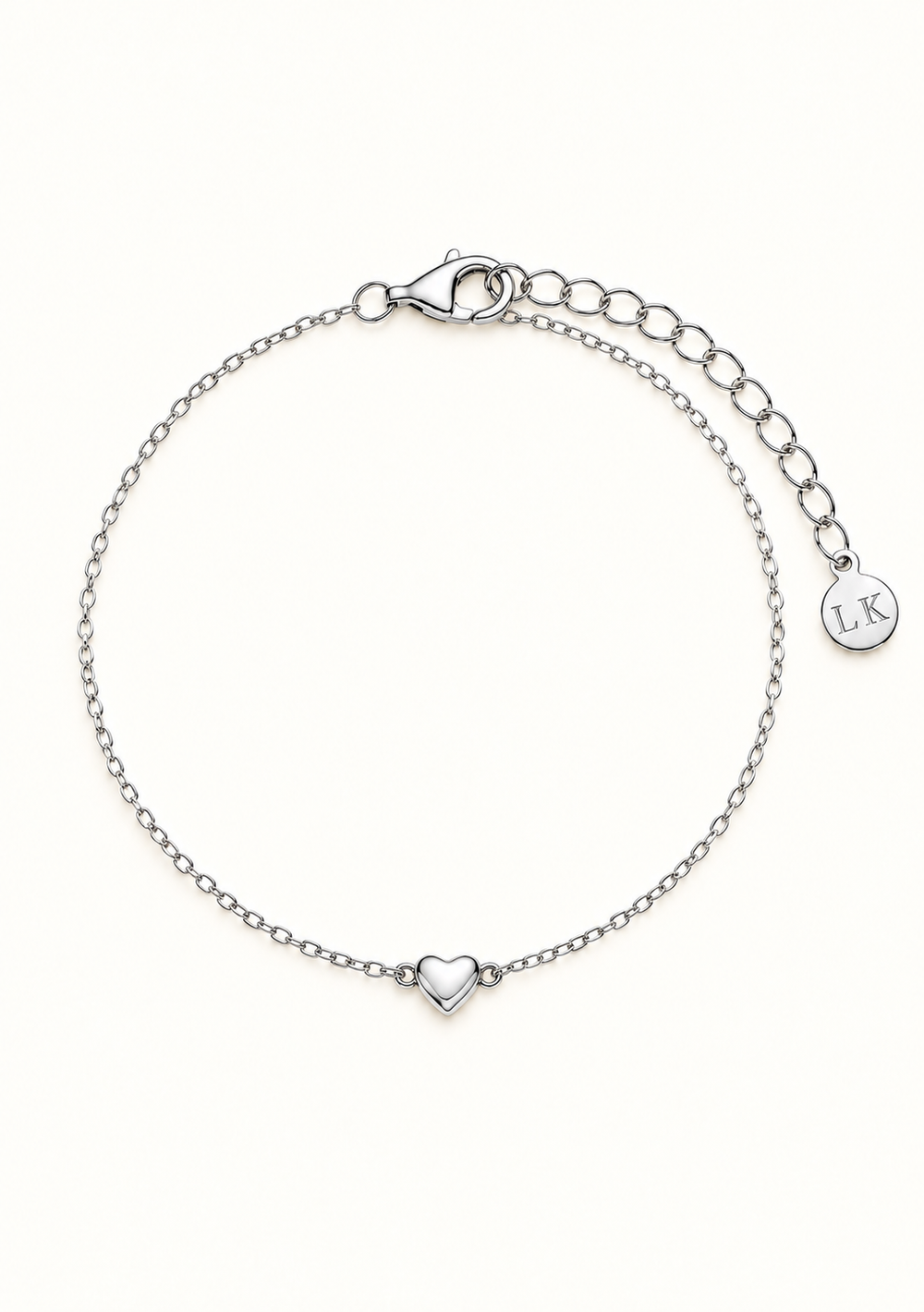 Minimal bridesmaids silver love heart bracelet for the modern woman.  the perfect gift for a special loved one.