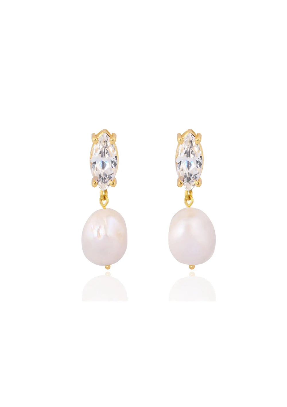 Crystal and pearl bridal earrings 