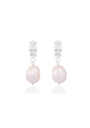 Crystal silver bridal earrings 