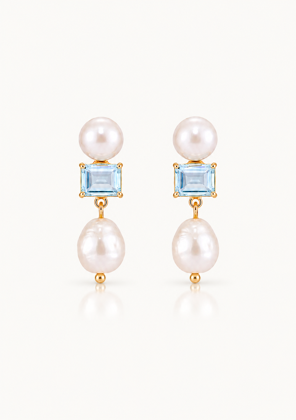 Pearl and gold wedding earrings for the modern bride
