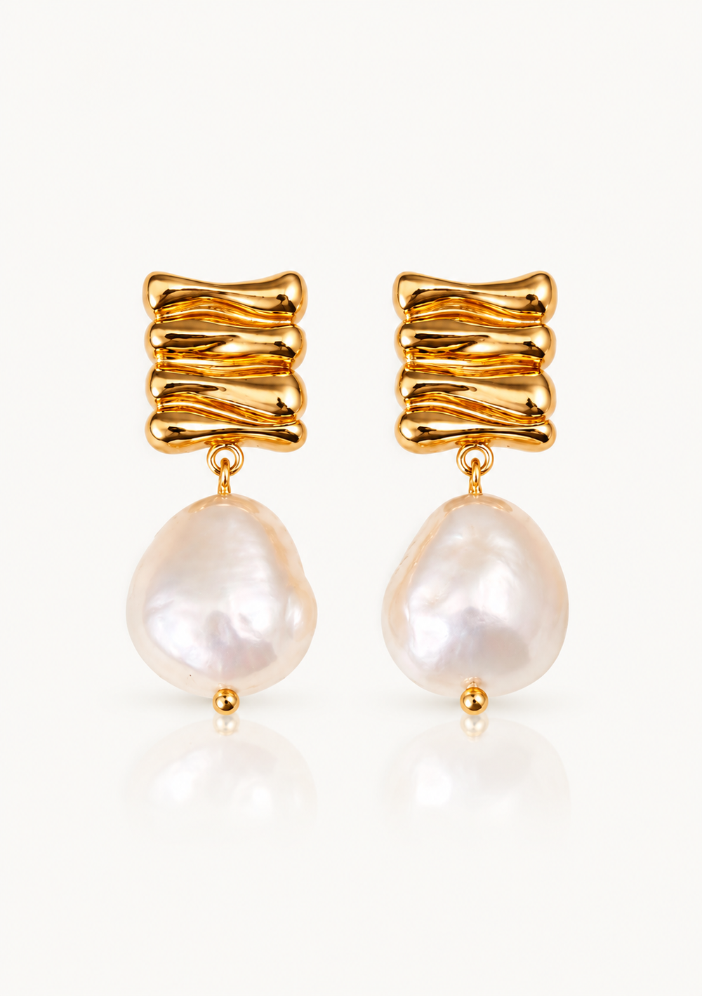 Modern silver statement wedding earrings