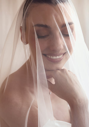 
                  
                    Load image into Gallery viewer, STEVIE IVORY MANTILLA LACE WEDDING VEIL
                  
                