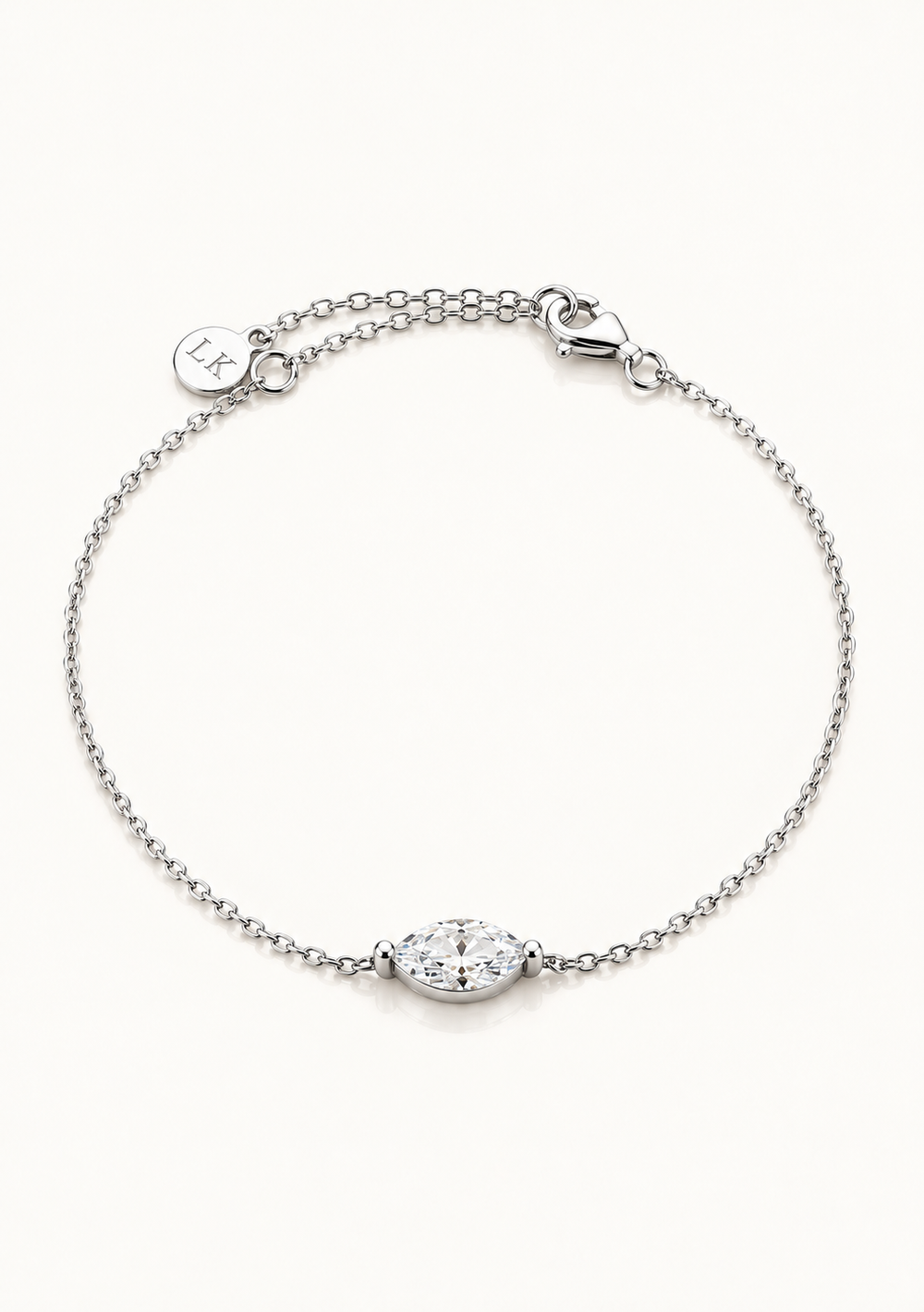 Sterling silver crystal marquise wedding bracelet for the modern bride