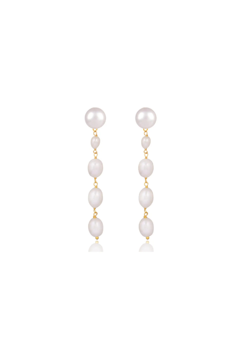 SUMMER PEARL DROP BRIDAL EARRINGS 18K GOLD Lolaknightofficial