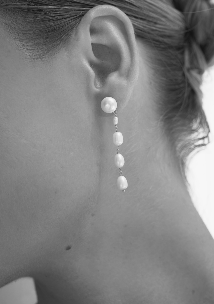 
                  
                    Load image into Gallery viewer, PRE-ORDER SUMMER PEARL DROP EARRINGS SILVER
                  
                