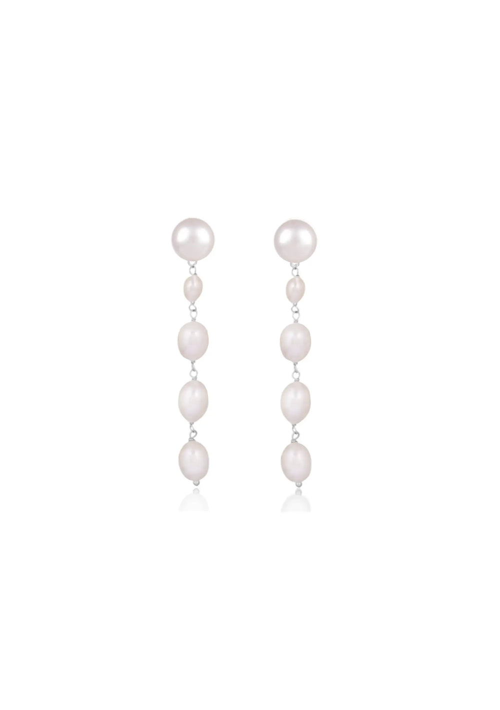 SUMMER PEARL BRIDAL DROP EARRINGS SILVER Lolaknightofficial