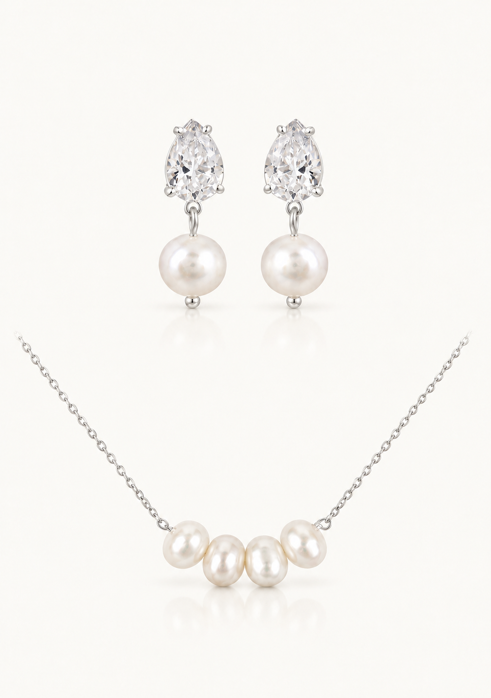 Silver pearl and crystal bridal jewellery sets for the modern bride 
