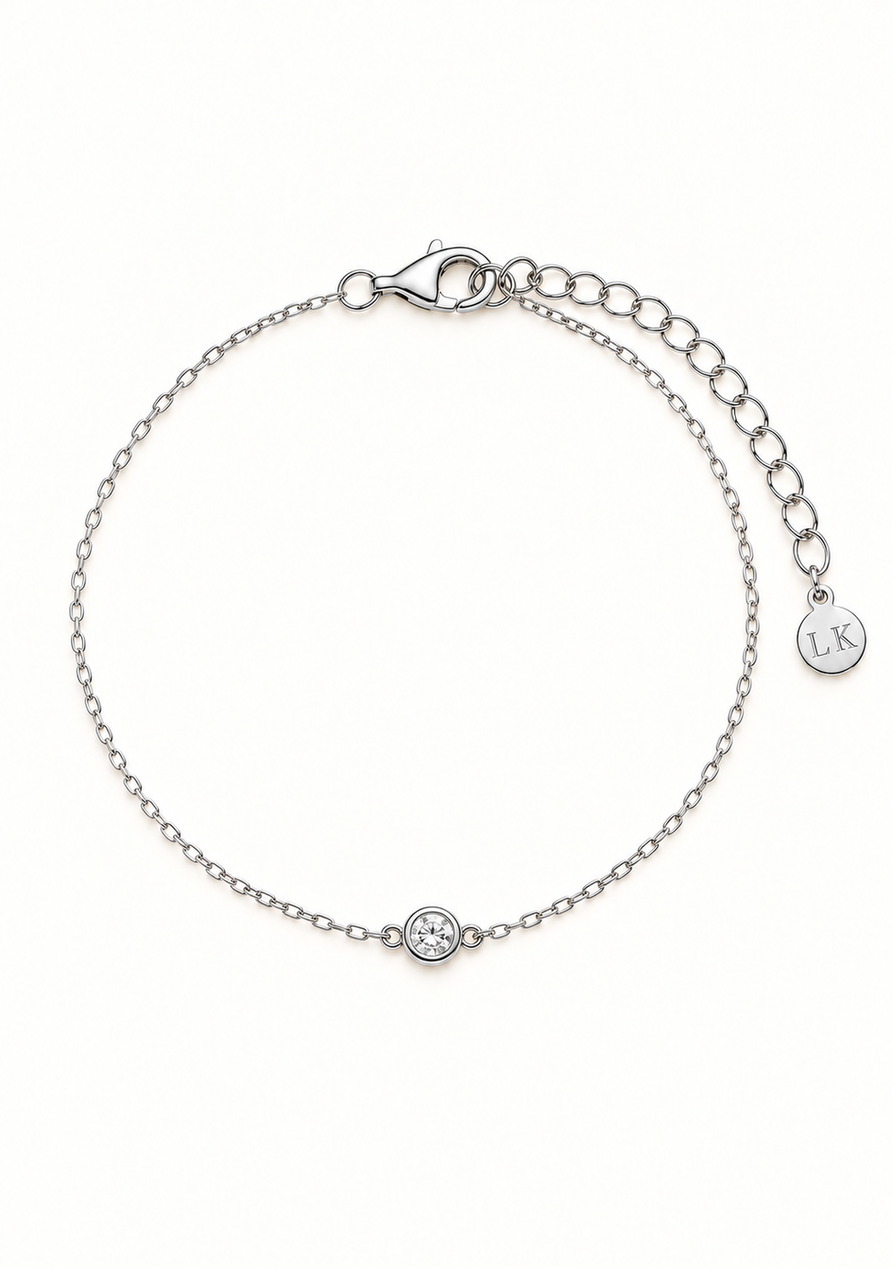 Stunning minimal crystal and silver wedding bracelet 