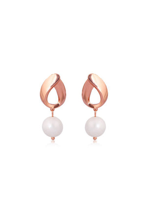 
                  
                    Load image into Gallery viewer, Elegant Bridal Pearl Drop Earrings in Rose Gold | Australia
                  
                