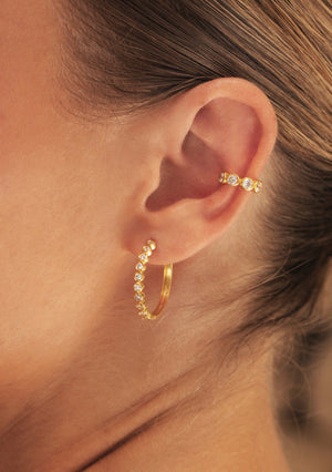
                  
                    Load image into Gallery viewer, PRE-ORDER ALBA CUBIC ZIRCONIA HOOP EARRINGS 18K GOLD
                  
                