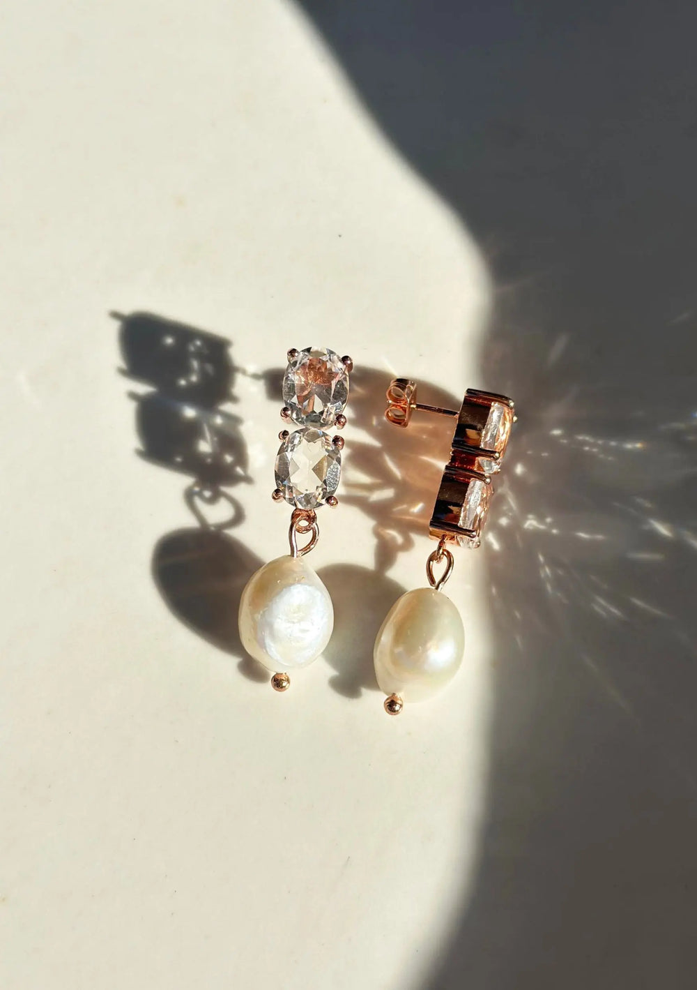 Ayla Rose Gold Bridal Earrings - Aussie's Romantic Glow