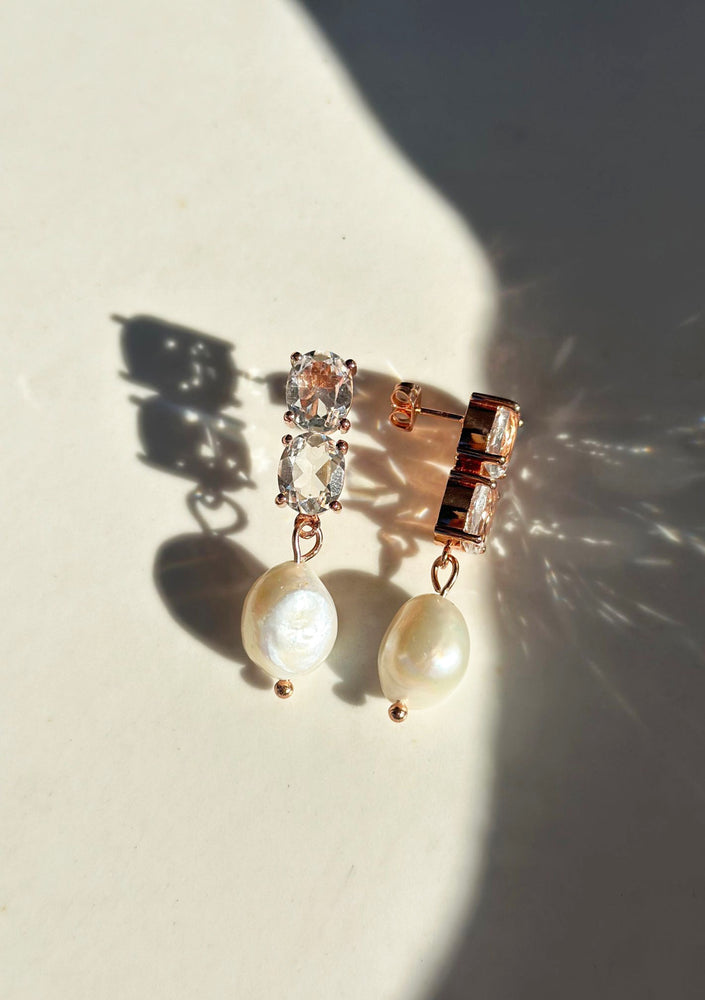 
                  
                    Load image into Gallery viewer, Ayla Rose Gold Bridal Earrings - Aussie&amp;#39;s Romantic Glow
                  
                