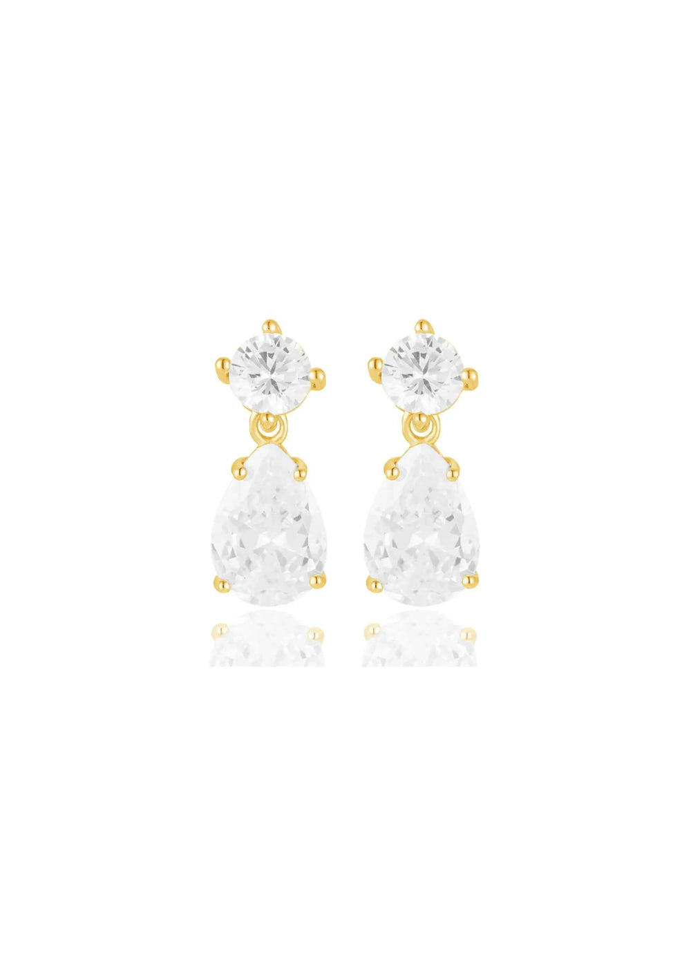 Gold crystal bridal drop earrings for brides seeking timeless and modern wedding jewellery