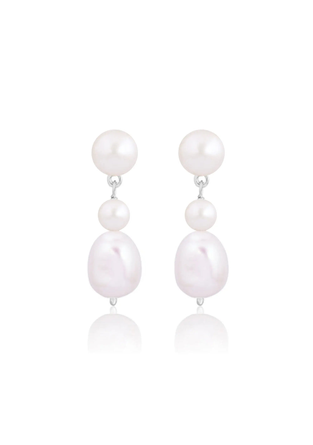 LUCIA PEARL DROP EARRINGS SILVER Lolaknightofficial