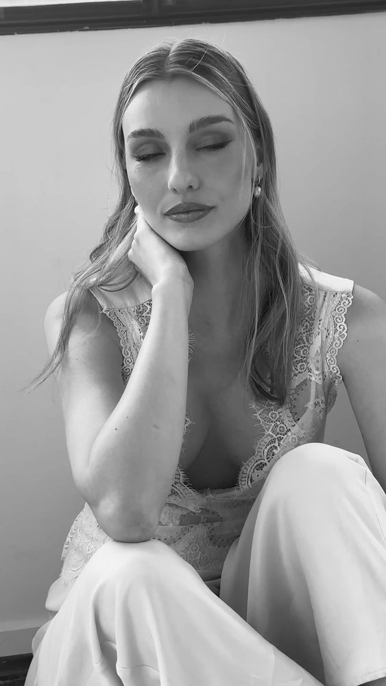 
                  
                    Load and play video in Gallery viewer, RAMONA CRYSTAL HOOP PEARL DROP EARRINGS SILVER
                  
                