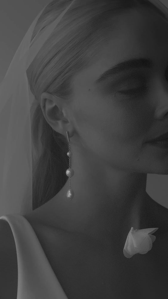 
                  
                    Load and play video in Gallery viewer, ALORA EARRINGS SILVER BRIDAL
                  
                